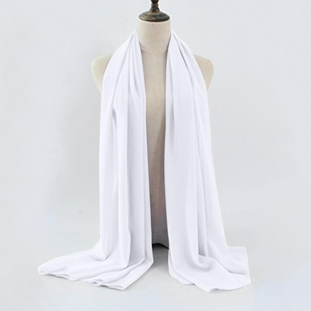 Châle Doux Uni pour Femmes Baotou Perle Chiffon Châle Hijab Musulman