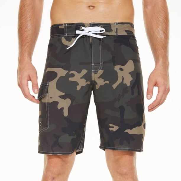 Augper Swim Trunks Fashion Men's Elastic Waistb and Beam Beach Line Belt Casual Sports Shorts