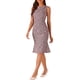 thumbnail image 4 of INSPIRE CHIC Vestido Elegante Sin Mangas de Cuello Barco de Tweed a Cuadros para Mujeres en Rojo Vino, 4 of 6