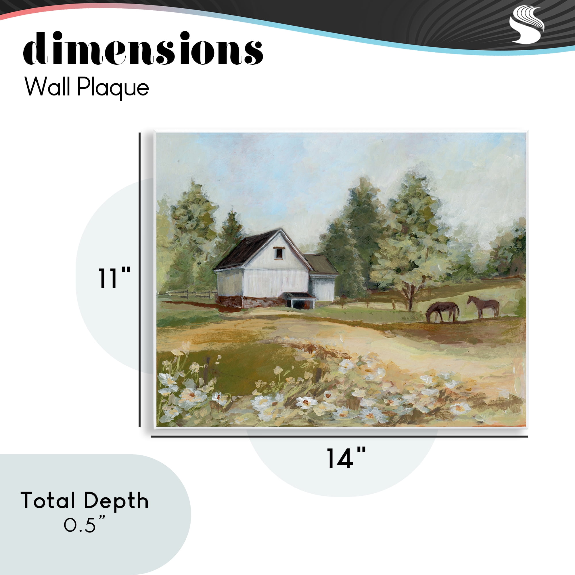 Stupell Industries Barn Field Landscape Wall Plaque Art, design by Susan Winget