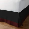 thumbnail image 2 of D.N.G. BEDDINGS Luxury 1 Piece Split Corner Two Tone Tailored Bed Skirt, Twin Size 10 Inch Deep Pocket, 800 Thread Count, 100% Egyptian Cotton, Solid Black/Wine Color., 2 of 3