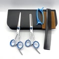 thumbnail image 3 of Flat  Hair Scissors Set with Teeth Shear, Comb, Bag, Cloth, Clips, for Styling At Home, Salon, 3 of 5