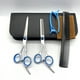 thumbnail image 3 of Tijeras de peluquería de 6 pulgadas con dientes planos y clip, juego de herramientas de corte y entresacado, 7 piezas, clip azul, 3 of 5
