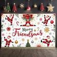 thumbnail image 6 of Santa Claus Design Merry Friendsmas Banner Gift Box Pattern Christmas Display Christmas Tree Motif Candy Cane Festive Backdrop for Christmas Party Friends Gathering Family Celebration, 6 of 9