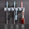 thumbnail image 3 of Broom Holder Wall Mount - Self Adhesive Mop Broom Rack Stainless Steel Wall Utility Racks and Hooks for Laundry, Kitchen, Garden, Garage Organizing Gray, 3 of 6