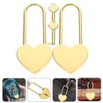 thumbnail image 3 of 2 juegos de candados con forma de corazón para pareja, candados para diario, maletas de viaje, equipaje, candado y llave, 3 of 8