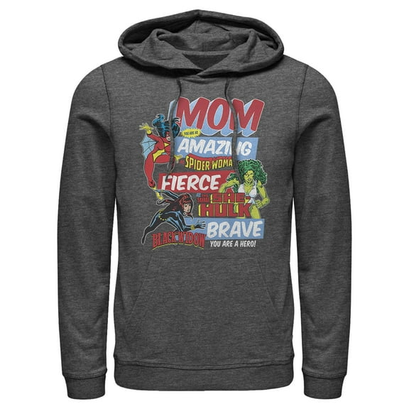 Men's Marvel Retro Heroic Mom Pull Over Hoodie