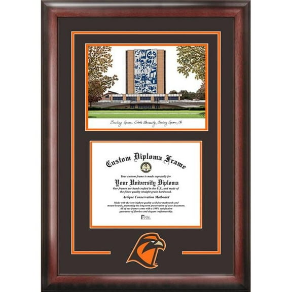 Bowling Green State 8.5" x 11" Spirit Graduate Diploma Frame with Campus Images Lithograph