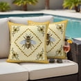 thumbnail image 5 of 2 Pack Outdoor Waterproof Throw Pillow Covers,Farmhouse Sunflower Bee Decorative Square Pillow Case Patio Pillowcases for Chair Couch Sofa 16x16in, 5 of 9