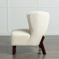 thumbnail image 3 of Llinc Store Accent Chair, Upholstered Armless Chair Lambskin Sherpa Single Sofa Chair with Wooden Legs, Modern Reading Chair for Living Room Bedroom Small Spaces Apartment, Cream, 3 of 9