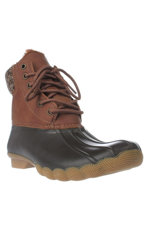 Womens Steve Madden Tillis Short Quilted Winter Rain Booties - Brown Multi Sweater