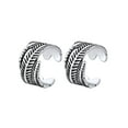 thumbnail image 1 of Pendientes abiertos de plata esterlina Silvora Feather Ear Cuff para hombres y mujeres ajustable sin perforación para Halloween Cosplay Fiesta, 1 of 8