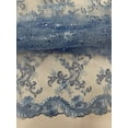 thumbnail image 2 of Beautiful Embroidered Lace w/Sequins, By the Yard from Sal Tex Fabrics, Lt. Blue, 2 of 3