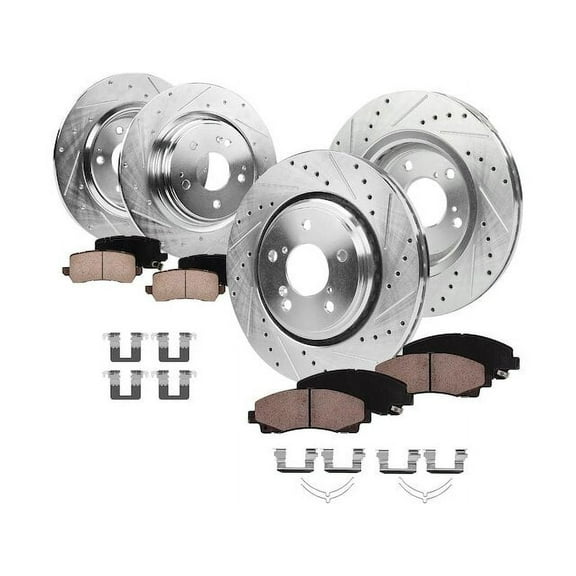 Front and Rear Brake Pad and Rotor Kit - Compatible with 2015 - 2020 Acura TLX 2016 2017 2018 2019