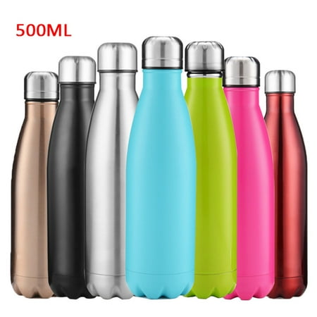 500ml Stainless Steel Water Bottle Insulated Metal Sport & Gym Drinks Flask for Outdoor Sports Camping Hiking (Best Insulated Water Bottle 2019)