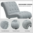 thumbnail image 6 of Gymax Armless Accent Chair Upholstered Tufted Lounge Chair Wood Leg Light Grey, 6 of 10