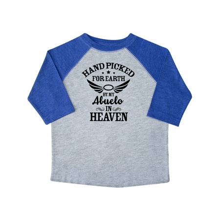 

Inktastic Handpicked for Earth By My Abuelo in Heaven with Angel Wings Gift Toddler Boy or Toddler Girl T-Shirt