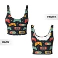 thumbnail image 5 of Haiem Retro Video Game Pattern Womens Sports Bra - U Neck Padded Low Impact Yoga Bra Workout Crop Top Gym Moisture-Wicking Workout Vest -XX-Large, 5 of 9