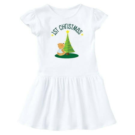 

Inktastic 1st Christmas Baby Boy Bear Outfit Gift Baby Girl Dress