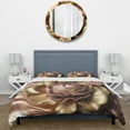 thumbnail image 3 of Designart "Vintage Abstraction Pink and Gold Floral I" Floral Bedding Covert Set - Traditional Pink Bed Set With 2 Shams, 3 of 6