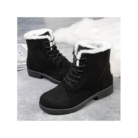 

Audeban Women s High Top Snow Boots Winter Warm Suede Flat Outdoor Shoes