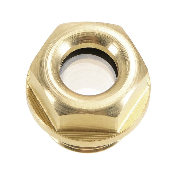 Oil Liquid Level Gauge Sight Glass G1/4 Male Threaded Brass Air Compressor Fittings with O-Ring Yellow