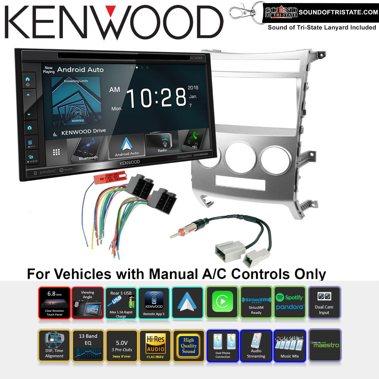 Kenwood Excelon DDX6906S DVD Receiver install kit 0712 Hyundai Veracruz