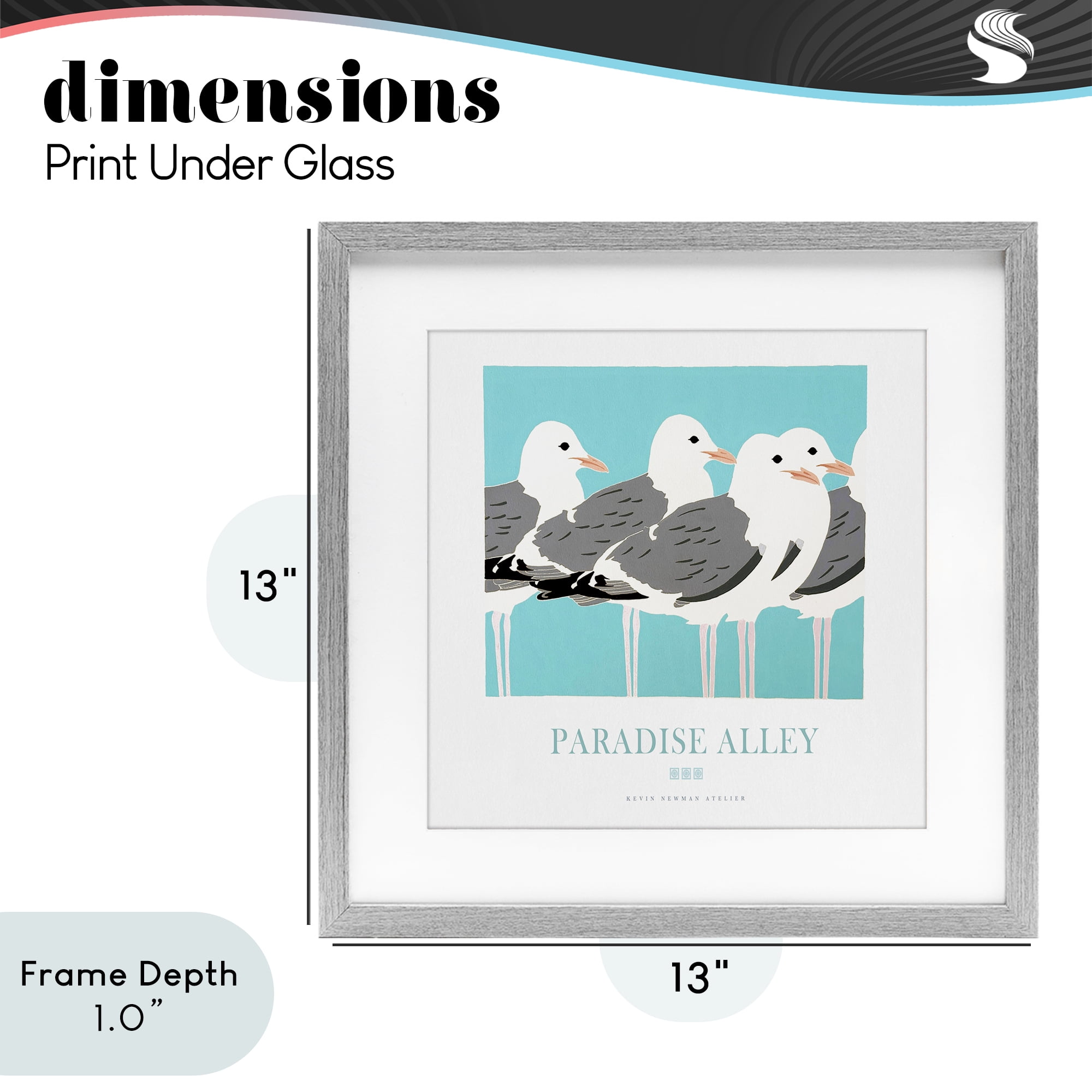 Stupell Industries Paradise Alley Seagull Gathering Gray Framed Print Under Glass, design by Jadei Graphics