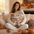 thumbnail image 4 of Beautynvta Happy Fall Pillow Cover, Vintage Embroidered Pumpkin Throw Pillowcase, Square Cushion Case with Maple Leaf Floral Print for Thanksgiving Farmhouse Couch Decor, 4 of 7