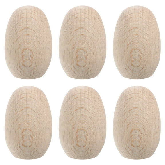 6pcs Fake Eggs Wood Craft Eggs Unfinished Wooden Eggs for Painting Craft Eggs Wood Eggs