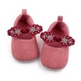 thumbnail image 3 of Otqutp Wedding Dance Shoes for Flower Girls Baby Girls Non-Slip Floral Bow Shoes Soft First Walking Shoes Princess Shoes 0-18 Months Dance Shoes, 3 of 4
