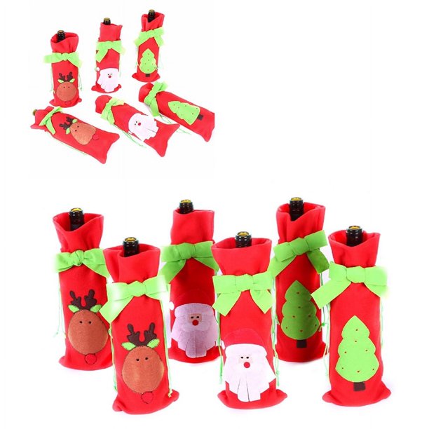 Decoraciones de lujo para el hogar, adornos de muñeco de nieve de Papá Noel, decoración navideña para fiesta de Navidad, funda para botella de vino, novedad de 2022