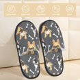 thumbnail image 2 of House Slippers for Women Men - Two color french bulldog Lightweight House Shoes Fuzzy Slippers, Soft Slip-On Cozy House Slippers for Woman Indoor Outdoor, 2 of 7