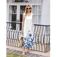 thumbnail image 2 of Ekouaer Nightgowns for Women Sleeveless Sleepshirt Long Print House Dress Tank Nightshirt Maxi Casual Dress with Pockets, 2 of 6
