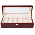 thumbnail image 3 of Watch Box for 6 Watches with Glass Display Top, Elegant Appearance, Jewelry Boxes Storage Boxes Display Boxes, Brown Color, 3 of 7