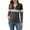 Black, variant on Women's Long Sleeve Shirts Zipper Color Block V Neck Tunic Tops Casual Blouse Brown L