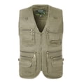 thumbnail image 1 of Chaleco vaquero para hombres de mediana edad y mayores, 16 bolsillos, talla extra grande, chaleco de algodón 7XL, cintura de 4 pies, 1 of 5