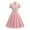 Pink, variant on 1950s Vintage Audrey Hepburn Style Dresses for Women Short Sleeve Lapel V Neck Cocktail Swing Dresses