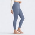 thumbnail image 6 of Workout Leggings for Women Yoga Pants High Waisted Athletic Tights Silky Feel Gym Activewear Lounge Blue L, 6 of 6