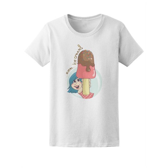 Adorable Girl Holding Ice Cream Tee Women's -Image by Shutterstock
