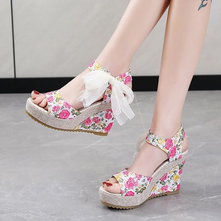 

Bxzhiri High-heeled Shoes Fishmouth Wedges High-heeled Shoes Women s Shoes Sandals