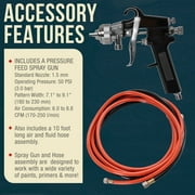 TCP Global Pressure Tank Paint Spray Gun with 1.5 Mm Nozzle 2-1/2 Gal. Pressure Pot & Spray Gun with Hoses