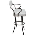 thumbnail image 2 of Carolina Extra Tall 34" Swivel Metal Bar Stool - White Vinyl - Brown Frame, 2 of 3