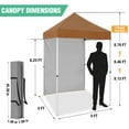 thumbnail image 3 of INTER HUT 5x5 Outdoor Pop up Canopy Gazebo with One Removable Sidewall, Instant Easy Set up Outdoor Canopy Commercial Sun Shelter with Carry Bag, Khaki, 3 of 10