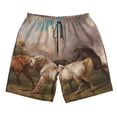 thumbnail image 5 of Goofa Three Horses Oil Painting Printed Mens Swim Trunks Summer Quick Dry Short Beach Swimwear Bathing Suits-XX-Large, 5 of 9