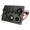 thumbnail image 4 of MasteelfCA 1Pc 5-button Panel with Safety and Voltmeter and Double USB Cigarette Socket for Automobile(Blue), 4 of 7