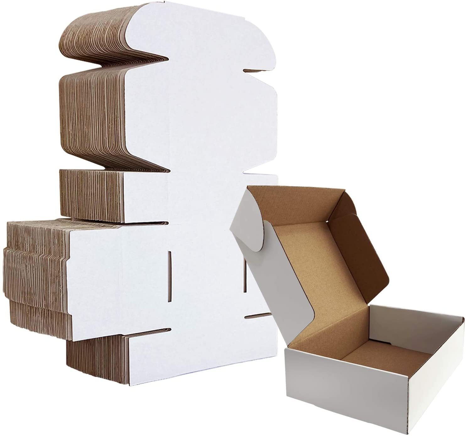 100 7x5x2 White Cardboard Paper Boxes Mailing Packing Shipping Box Carton 