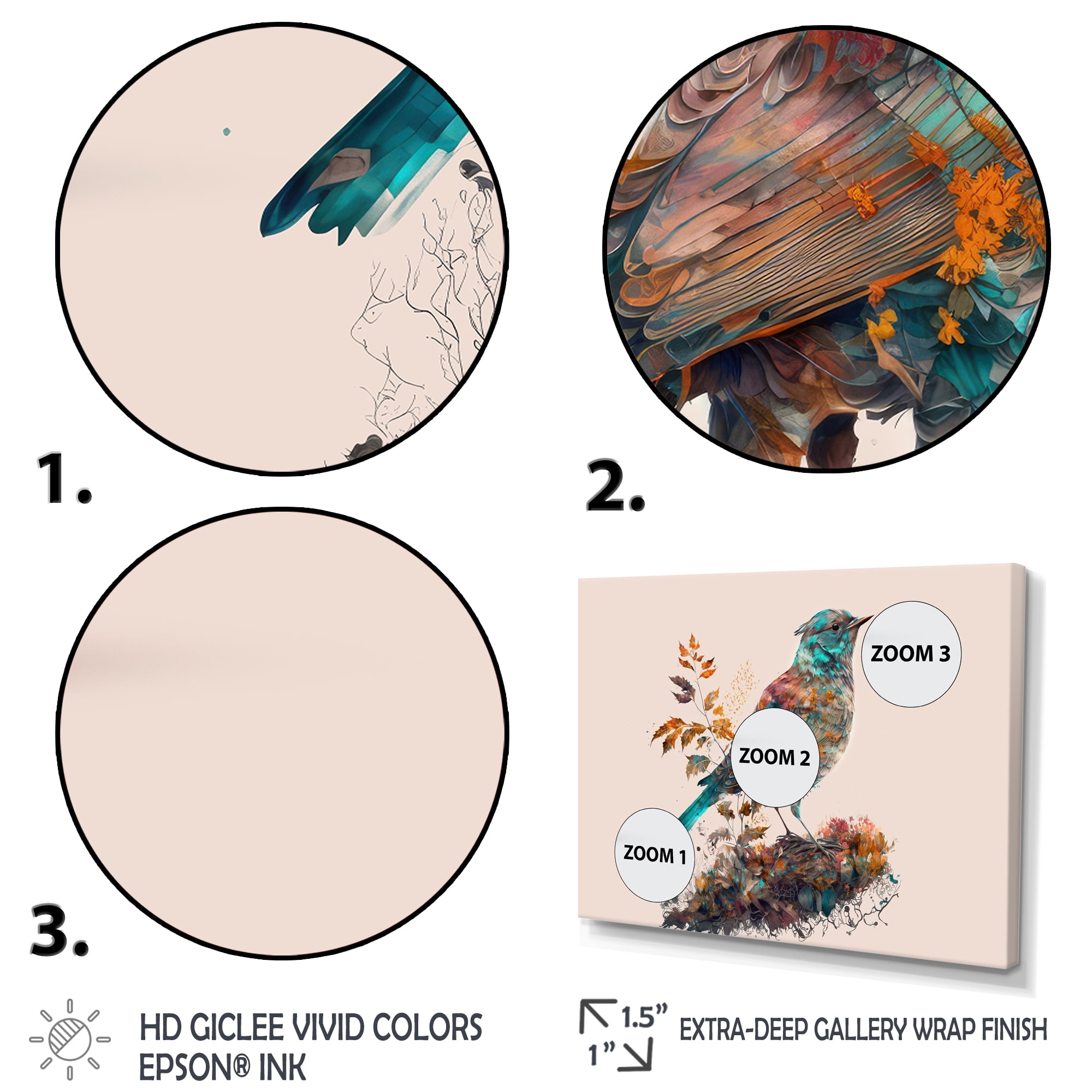 Designart Double Exposure Of A Bird With Nature Landscape I Canvas Wall Art