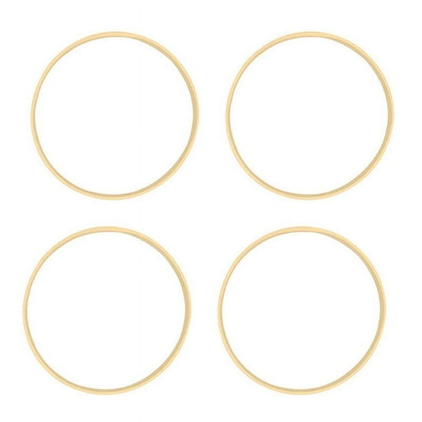 4X Anillos de Bambú de Ensueño, Círculo de Madera, Colector Redondo, Aro de Bricolaje para Corona de Flores, Casa, Jardín, Decoración de Plantas, Cesta Colgante de 26 cm