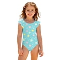 thumbnail image 3 of Abcomgle Toddler Swimsuit Girl 3t Stretchy One Piece Girls Swimsuit Cute Gradient Stars Ruffled Bathing Suits for Girls, 3 of 7